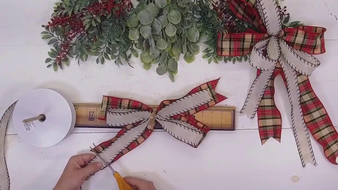 DIY Asymmetrical Christmas Bow Restream | Festive Ribbon Bow Tutorial for Wreaths & Swags