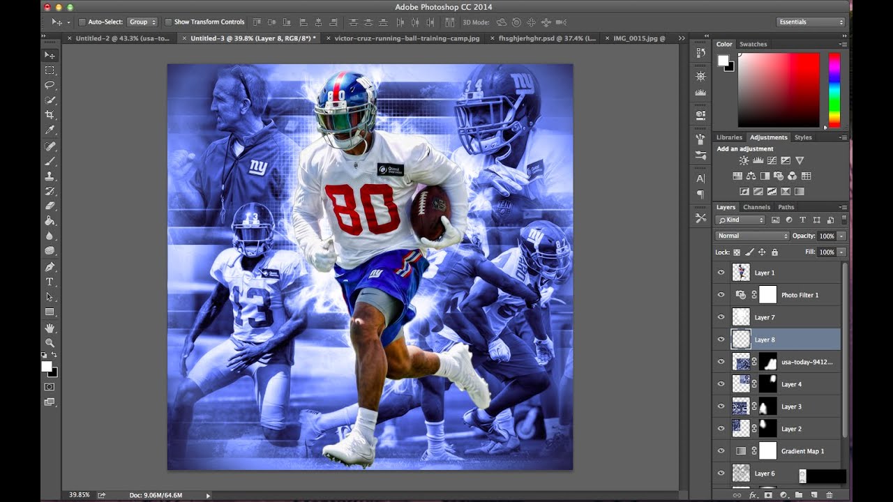 How To Make A Dope Complex Sports Edit on Photoshop   Victor Cruz