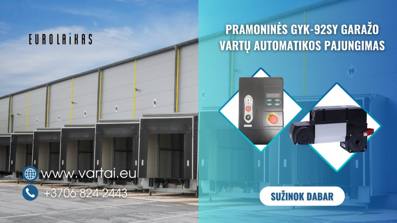 PRAMONINĖS GYK-92SY GARAŽO VARTŲ AUTOMATIKOS PAJUNGIMAS