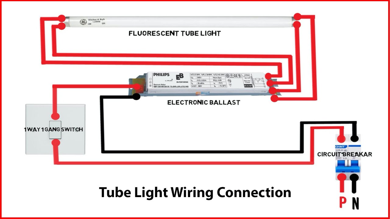 Fluorescent Tube Light Wiring Connection Using Electronic Choke
