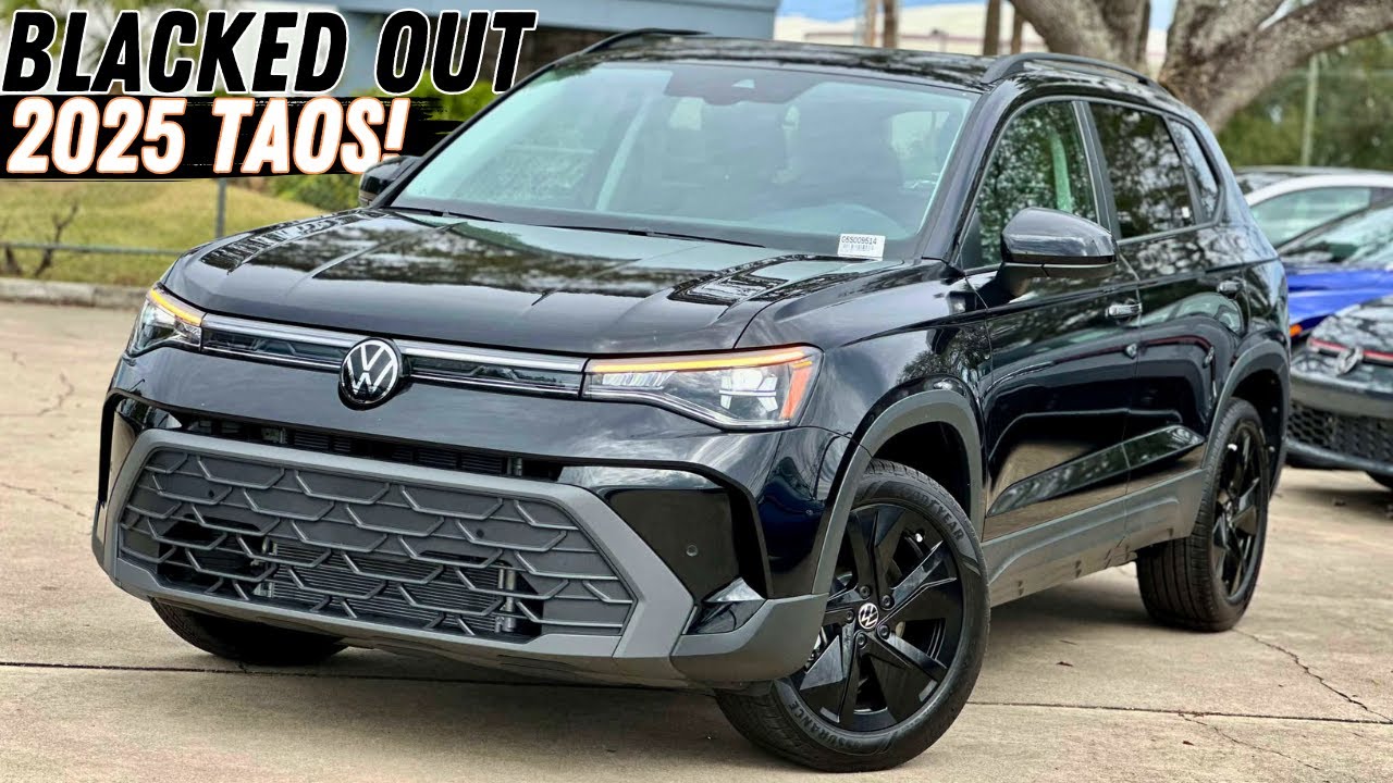 2025 VW Taos SE Black In Deep Black Pearl Paint Gets Completely Murdered Out!