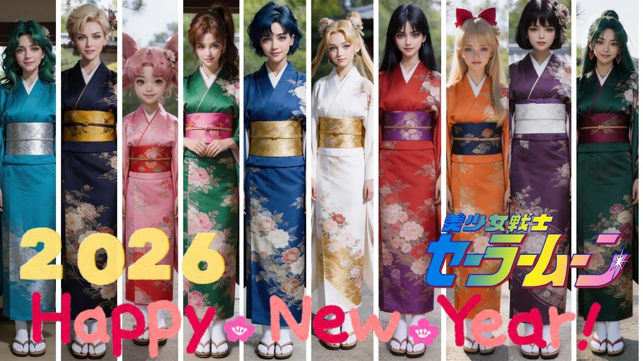 Happy New Year🎍Sailor Guardians in kimonos/あけましておめでとう🎍着物姿のセーラー戦士達