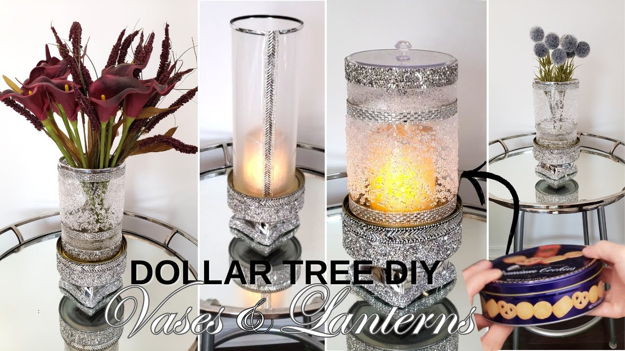Cookie Tin Transforms into BEAUTIFUL Lanterns & Vases | Dollar Tree DIY | Glam Home Decor