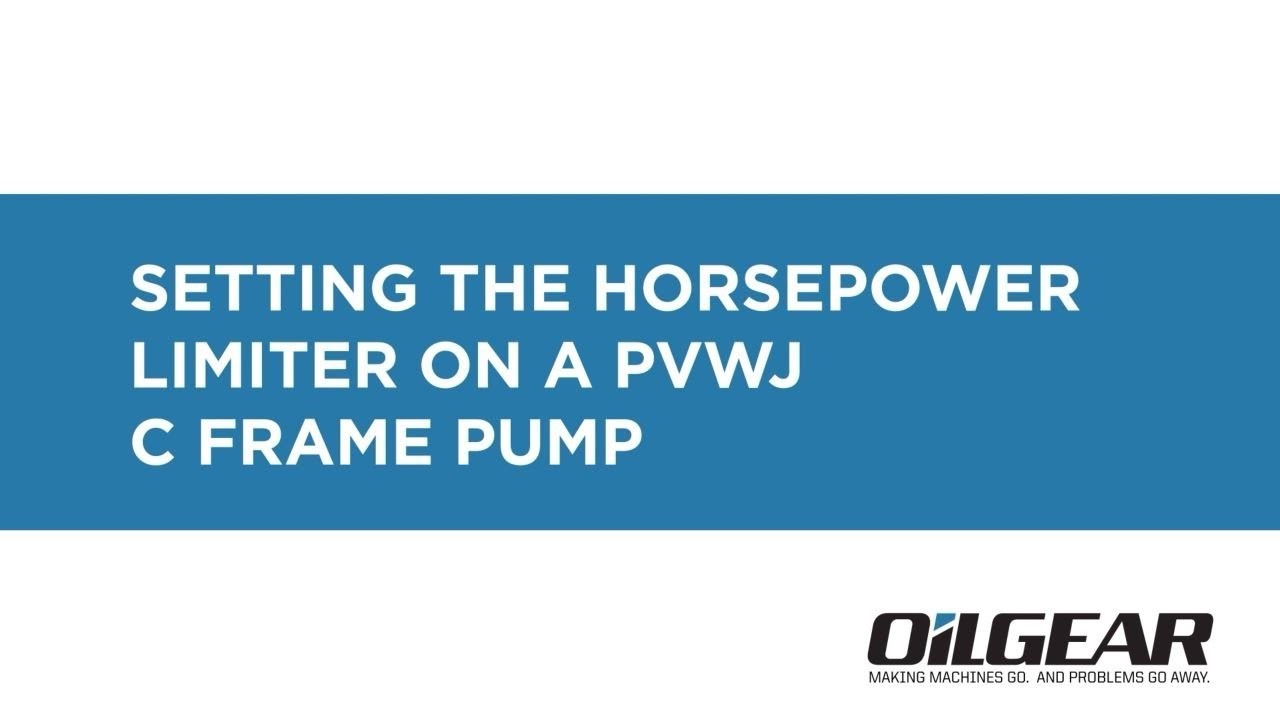 Setting the Horsepower Limiter on a PVWJ C Frame Pump