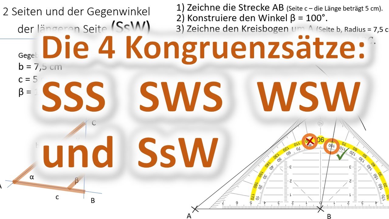 Kongruenzsätze ENDLICH verstehen! (Alle 4 in einem Video) 📐