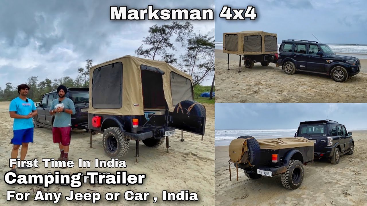Camping Trailer | For car or Jeep | Independent Coil Spring Suspension | Queen Size Bed, Marksman4x4