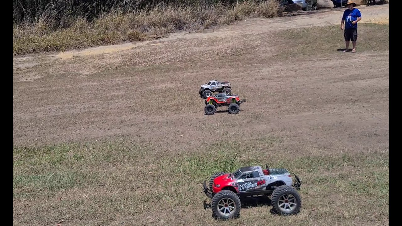 Thunder Tiger, Kyosho and HPI nitro monster trucks.