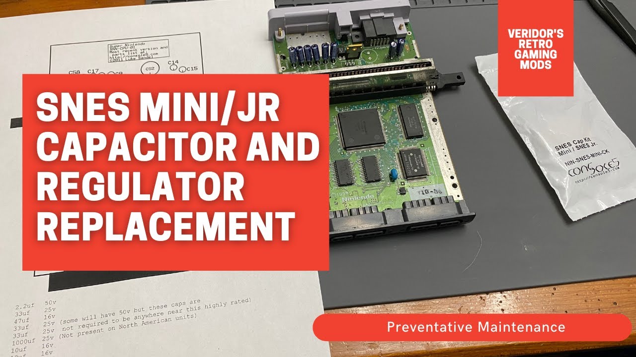 SNES Jr Capacitor and Voltage Regulator Replacement