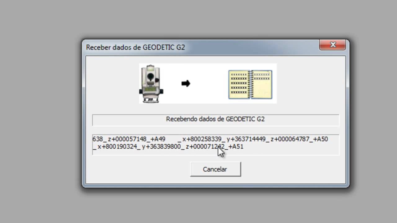 Descarregar a GEODETIC G2 no Sistema COLET e Exportar para DXF