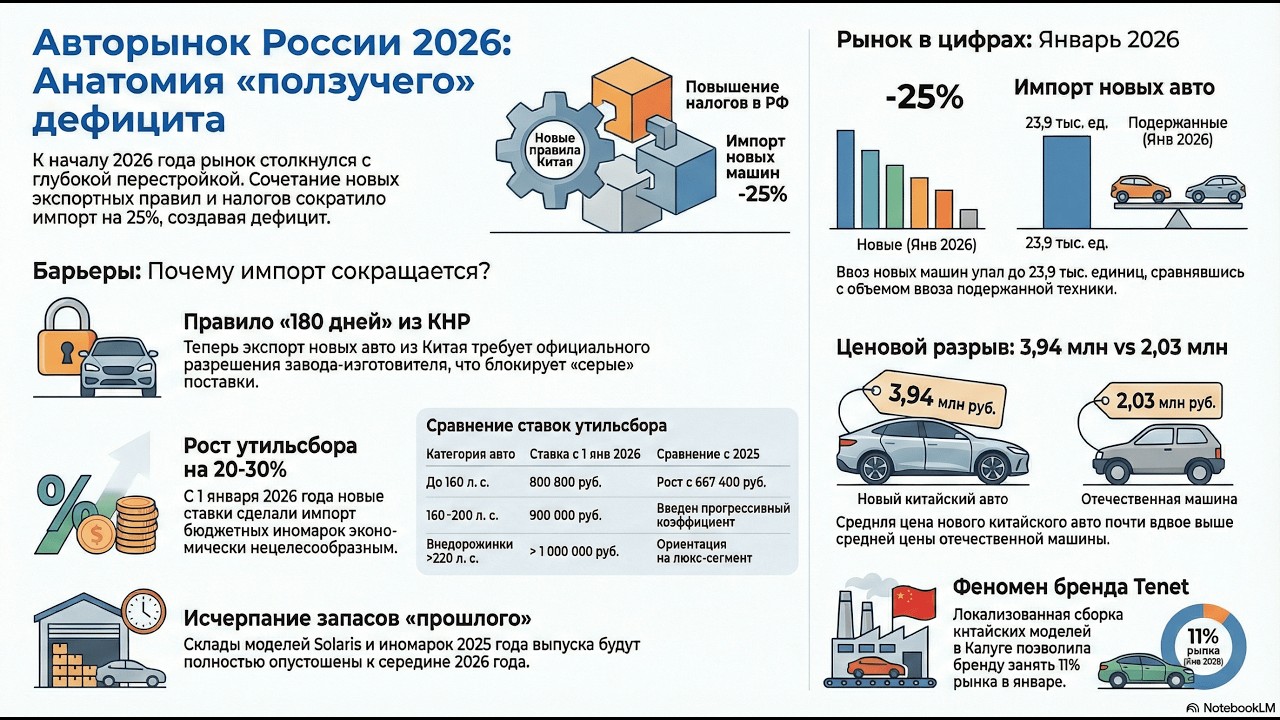 Перспективы и риски товарного дефицита на российском автомобильном рынке в 2026 году