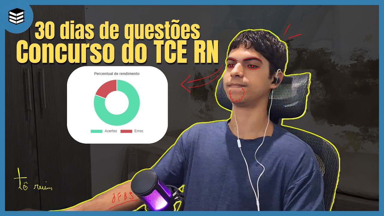 Meu desempenho com 30 dias seguidos de questões para a prova do TCE RN!