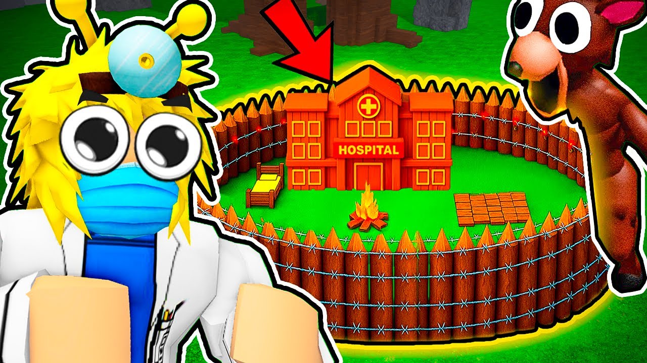 CONSTRUI uma BASE de HOSPITAL em 99 NOITES NA FLORESTA! (Roblox)