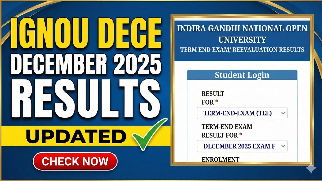 Ignou DECE December 2025 result update