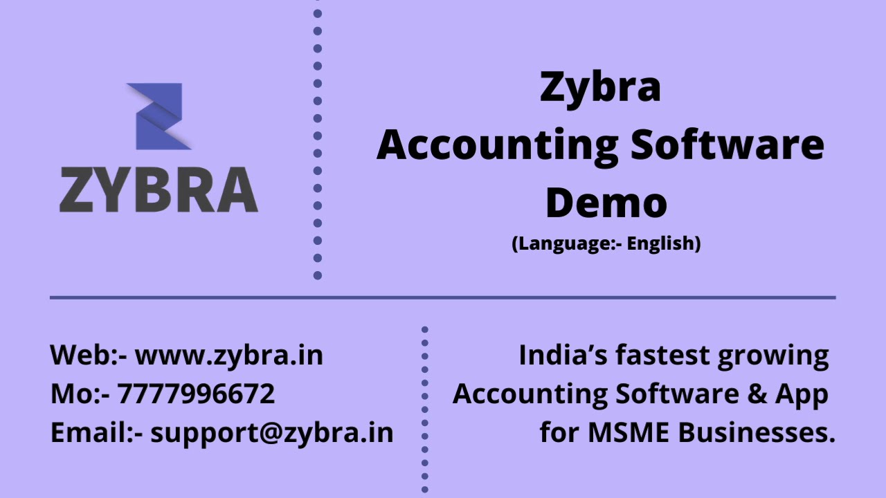 Zybra Billing/Accounting Invoicing & Inventory Software Demo - English | #1 GST Billing Software