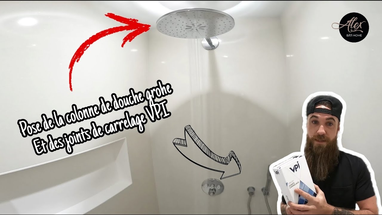Pose de la colonne de douche encastré grohe et des joints de carrelage VPI - Ep 68