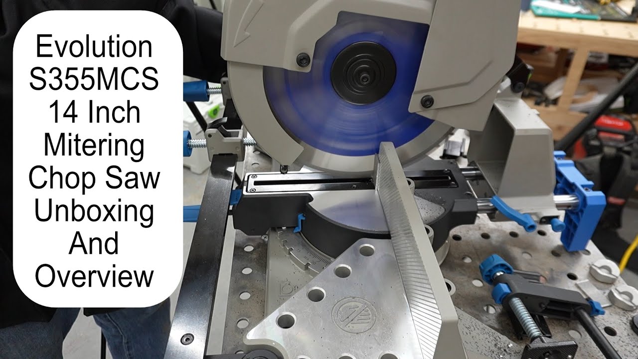 Evolution S355 MCS 14 Inch Mitering Chop Saw Unboxing And Overview