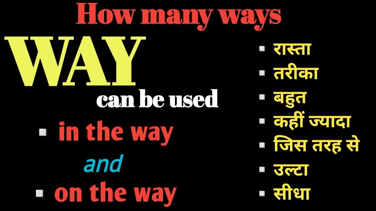How to Use 'Way' in Many Different Ways & Contexts | English mein Way ke saare uses | Learn English