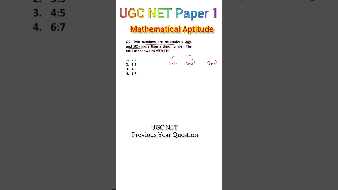 mathematical reasoning and aptitude for ugc net |  paper 1 | percentage for ugc net #trending