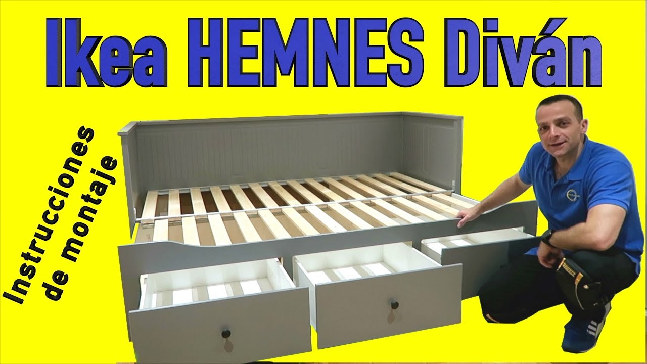 Ikea HEMNES Estructura de diván con 3 cajones Instrucciones de montaje