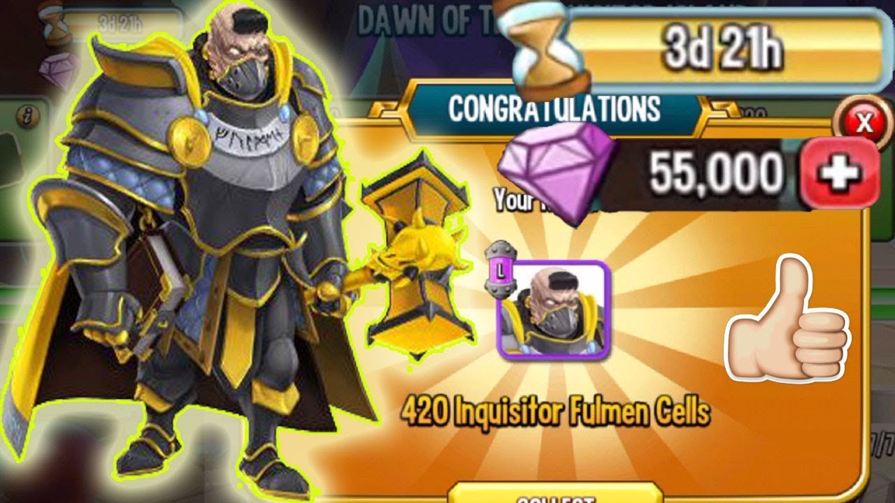 Monster Legends Dawn of the inquisitor island review cost cell fulmen chest