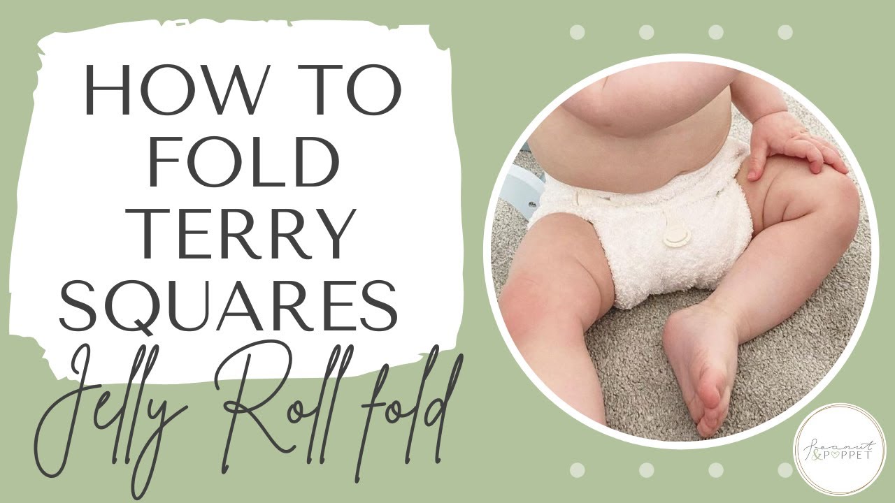 Jelly Roll Fold | Newborn Cloth Nappies | How To Use and Fold Terry Squares | Reusable Cloth Nappies