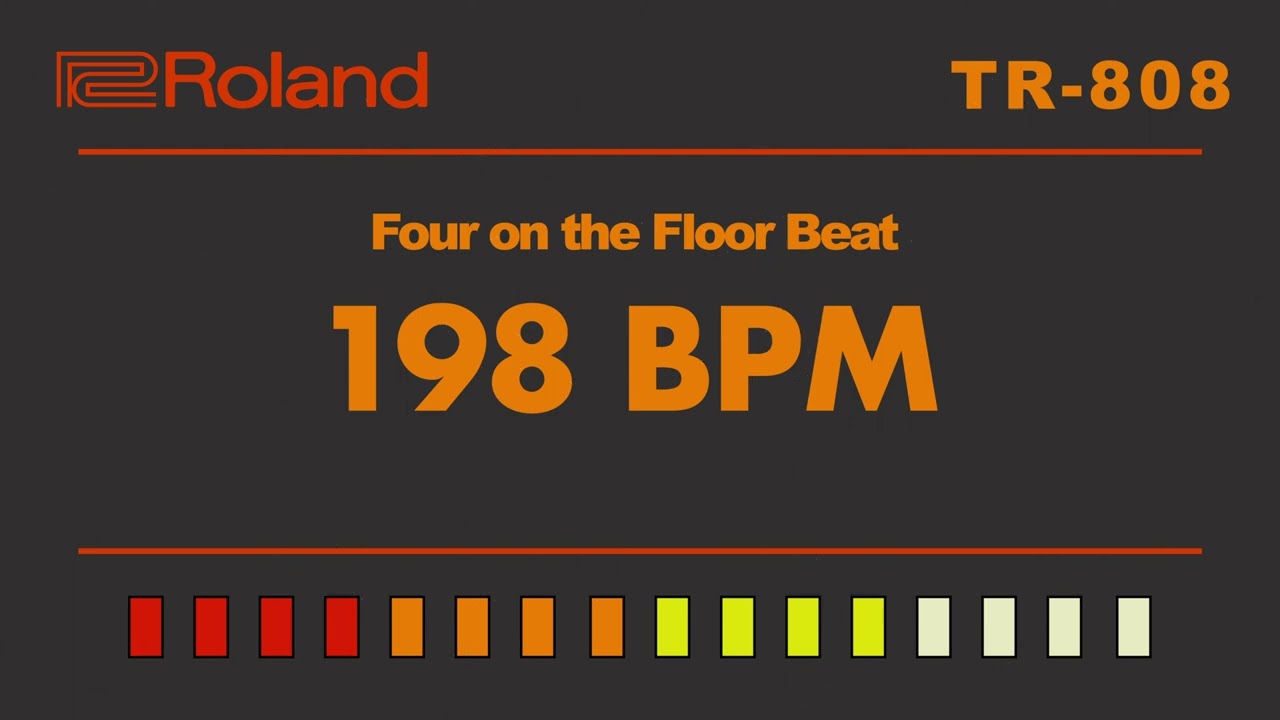 Roland TR-808 Four On The Floor 198 BPM Backing Track