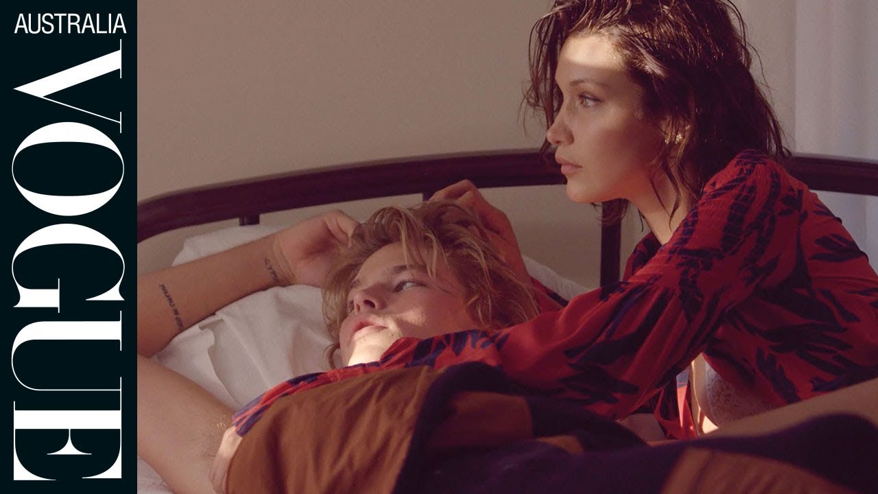 Bella Hadid and Jordan Barrett behind the scenes | Vogue Covers and Photoshoots | Vogue Australia