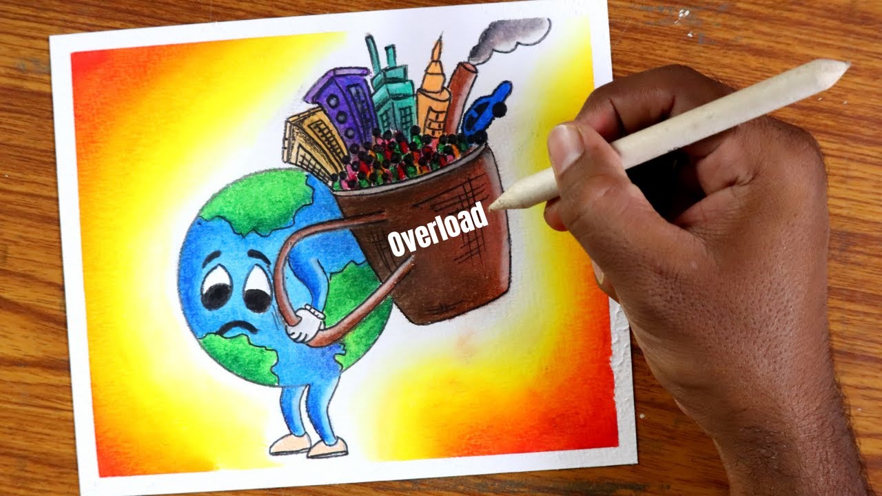 World population day poster drawing / World population day drawing / Population day easy drawing