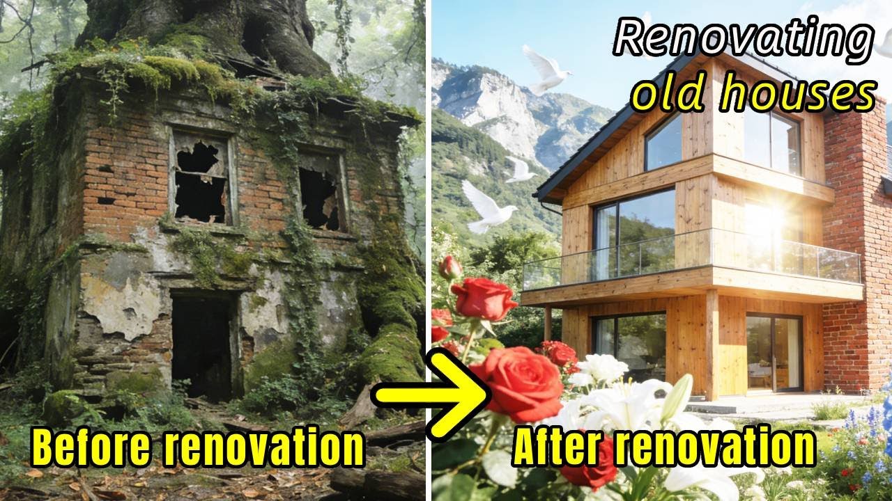 A young man returned to his village and spent $1,000 to renovate an old house built 40 years ago#diy