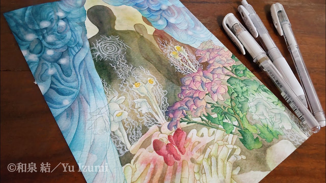 水彩画を始めて861日目／創作画　静かなる最期の部屋