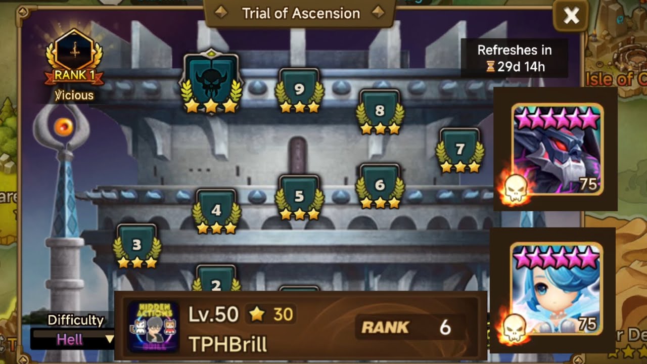 TOA HELL 30* Clear - November/ December 2023 #summonerswar