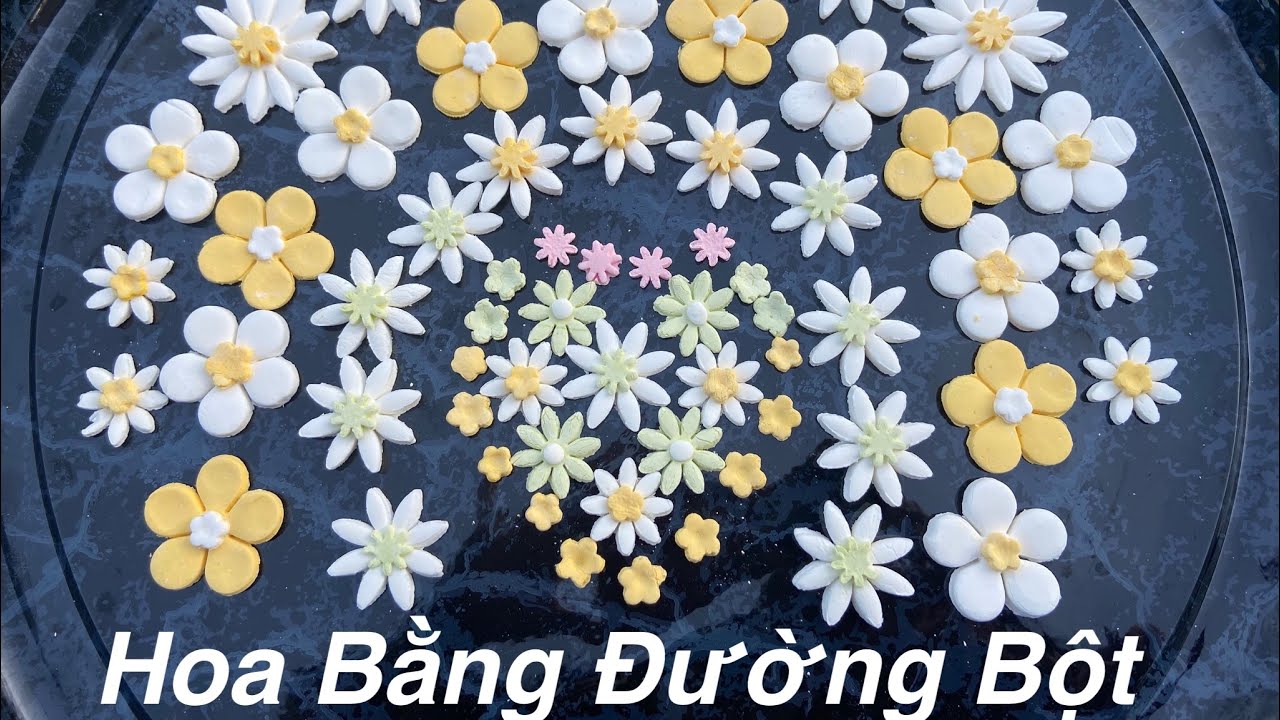 Cách làm hoa bằng đường bột cực dễ dùng trang trí bánh kem. ❤️🌸