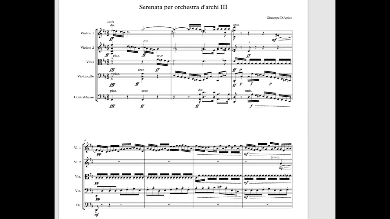 Giuseppe D'Amico: Serenata per archi, finale (2020). Nuova registrazione