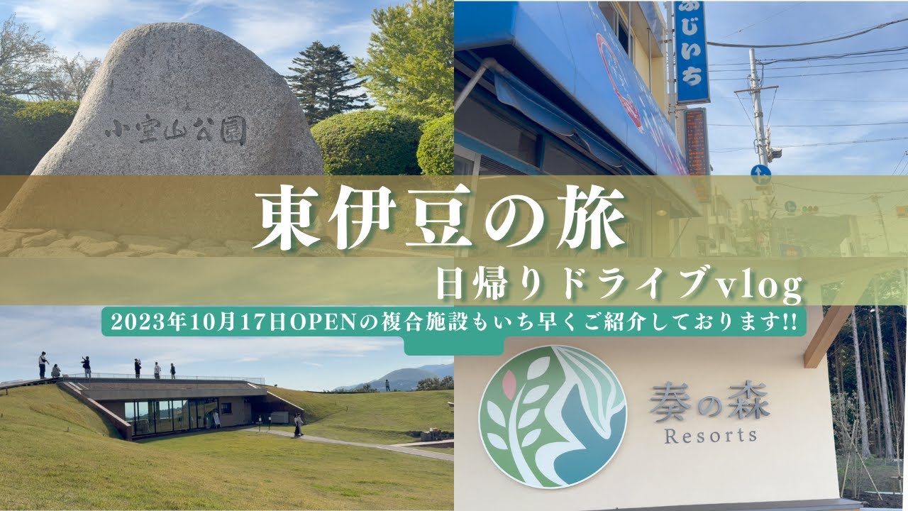 【地元・静岡紹介vlog】東伊豆/伊東へ日帰りドライブ♪♪「ふじいち」さんでおまかせ定食＆小室山公園＆2023年10月17日OPEN「奏の森Resorts」をいち早くご紹介しております♡♡