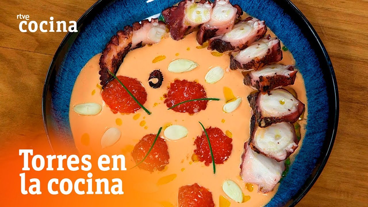 Cómo hacer ajoblanco con pulpo a la brasa - Torres en la Cocina | RTVE Cocina