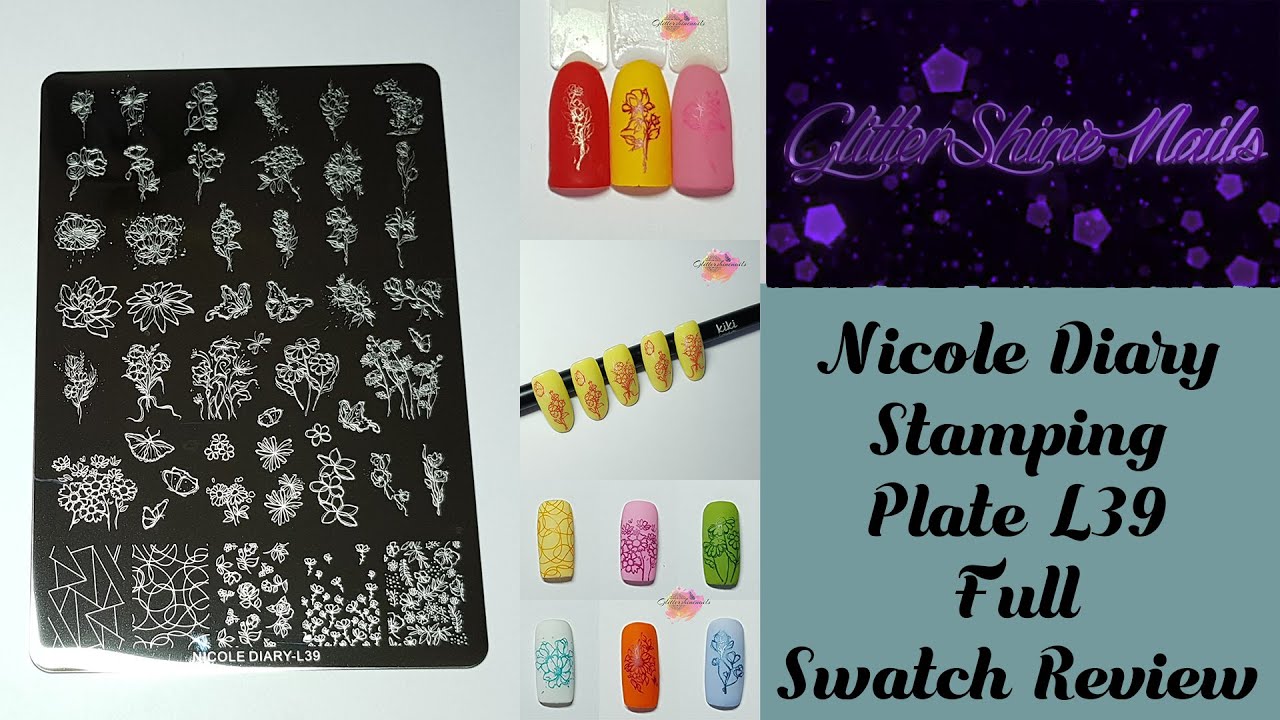 Nicole Diary Stamping Plate L39 Full Swatch Review