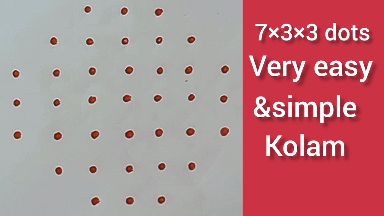 7×3×3 dots easy rangolis 🌸 simple dots rangolis 🌸
