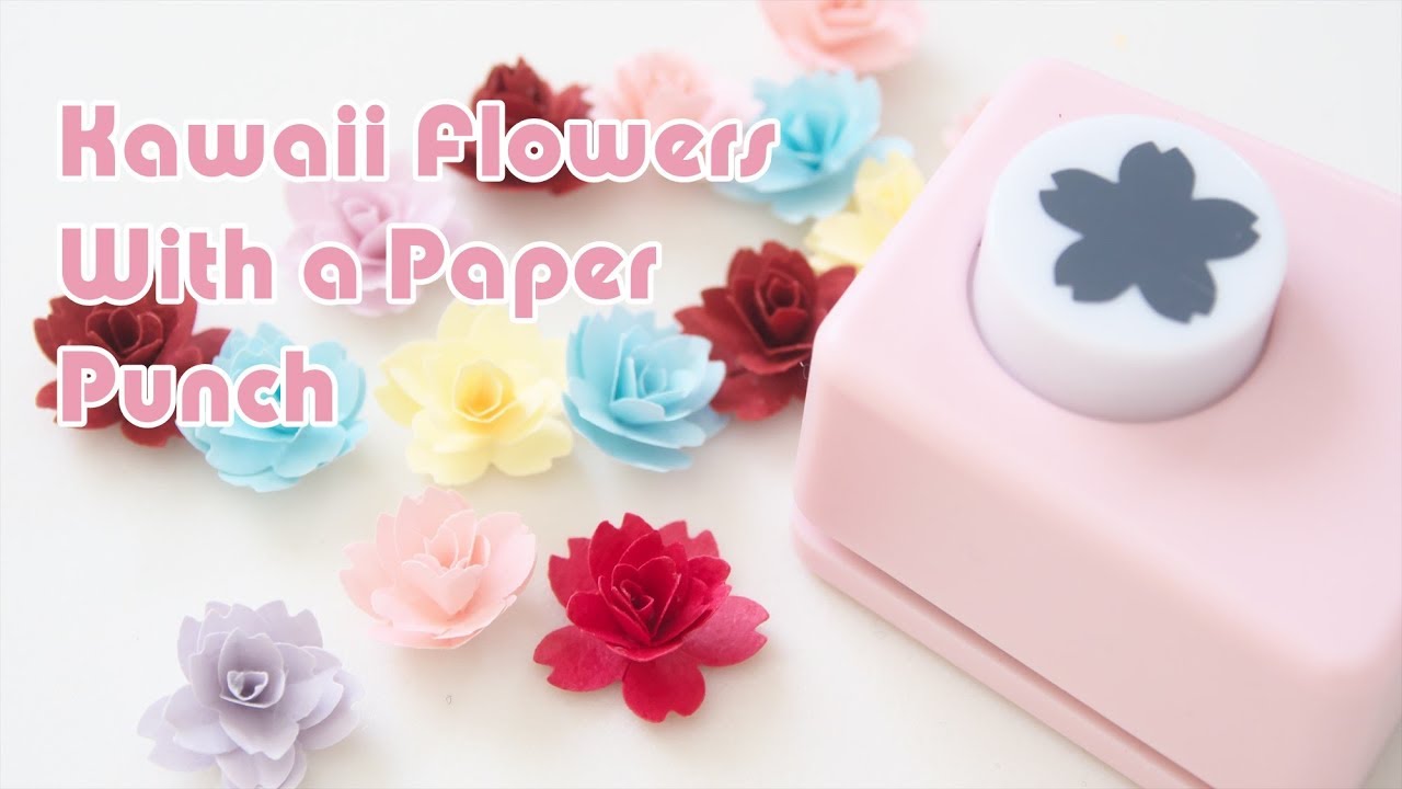 100均クラフトパンチで作る立体的な可愛いお花 - Kawaii Flowers with a Paper Punch