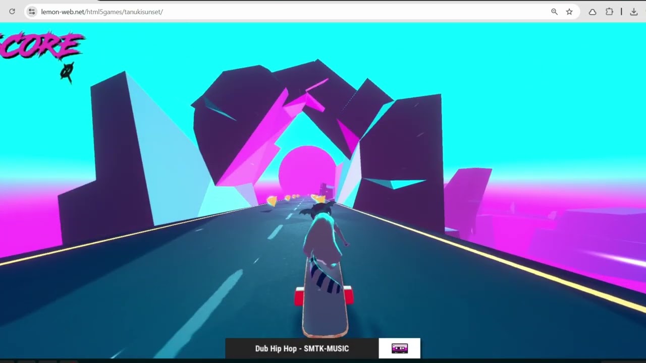 Tanuki Sunset &ndash; Stylish Downhill Skating Arcade Game Online via Web Browser