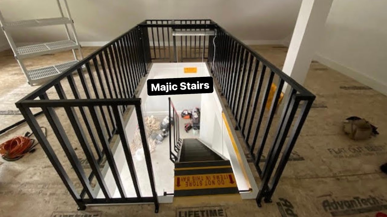 The BEST attic STAIRS ever built? // Majic Stairs // Garage Build Ep. 13