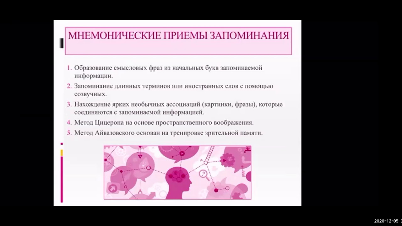 методы улучшения памяти / طرق لتحسين الذاكرة / Methods to improve memory