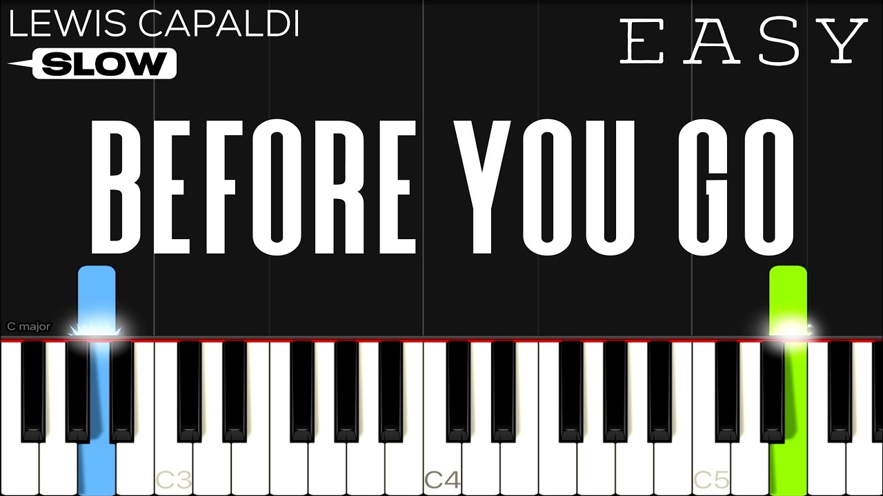 Lewis Capaldi - Before You Go | SLOW EASY Piano Tutorial
