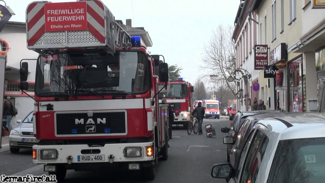 Kohlenmonoxid-Austritt - CO Alarm in Pizzeria - Feuerwehr Eltville evakuiert Gebäude - 14.02.2013
