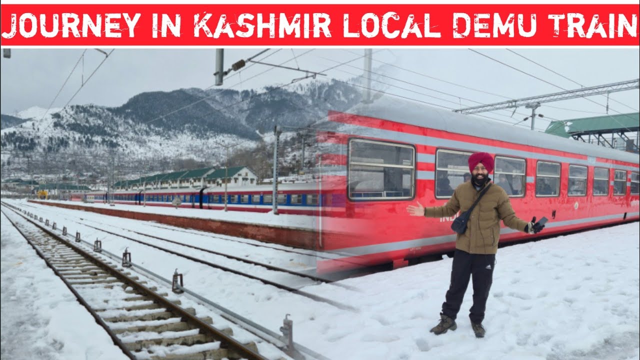 Banihal To Baramula Journey In DEMU Train.... *Is Side Zyada Snow Hai*...