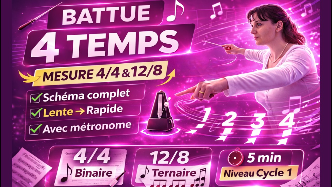 Comprendre la battue à 4 temps : Rythme et Direction Musicale 🎹