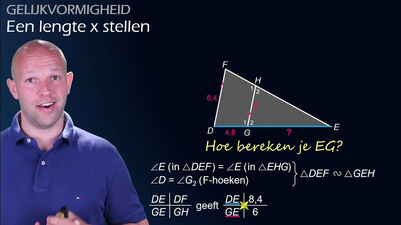 Een lengte x stellen bij gelijkvormigheid (havo 3) - WiskundeAcademie