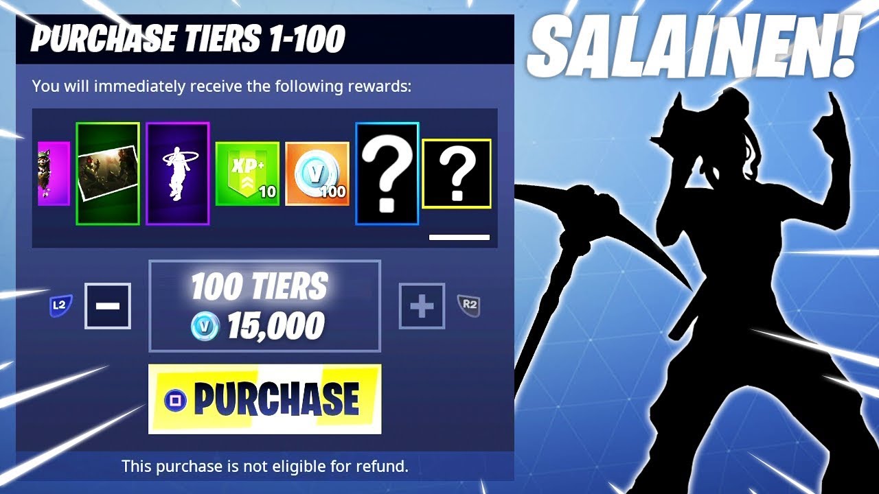 SALAINEN TIER 100 EMOTE & PICKAXE ESITTELY! - Fortnite Season 8 Battle Pass Esittely
