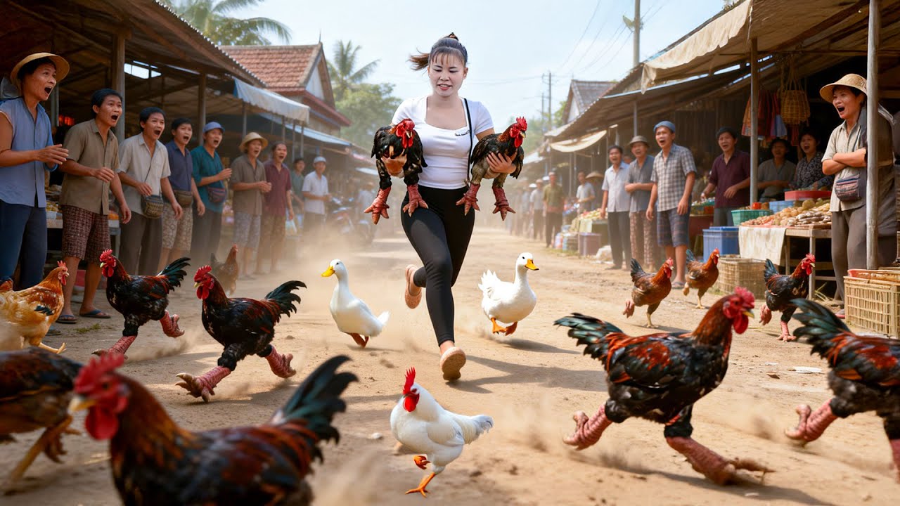 Harvesting 100 Big-Footed Chickens 🐔 | Using a Horse to Carry Chickens to the Village Market