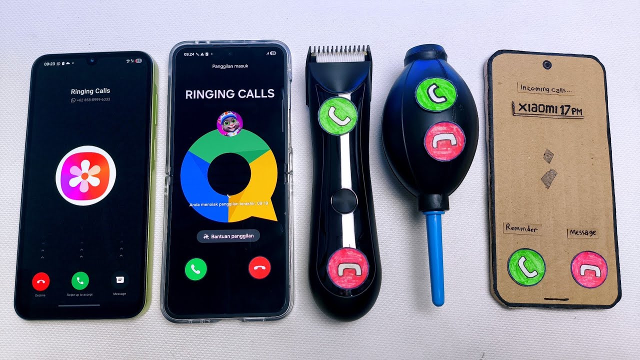 Galaxy a25 vs Galaxy flip vs Hair Clipper vs Blower vs Xiaomi 17pm incoming call