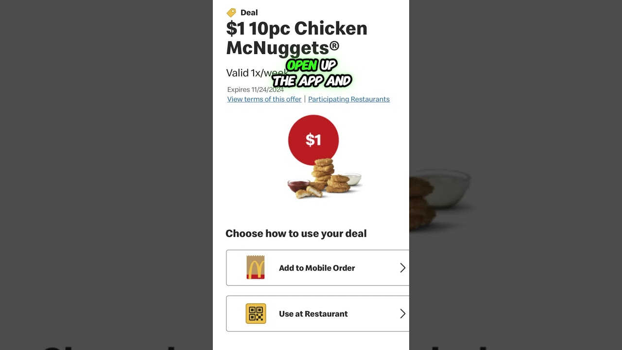 10 PIECE CHICKEN NUGGET FOR 1 DOLLAR